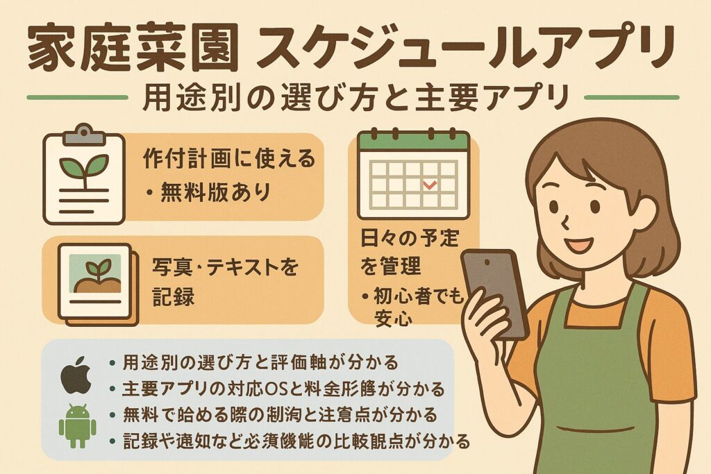 家庭菜園 スケジュール アプリの選び方と無料で使える人気おすすめ比較