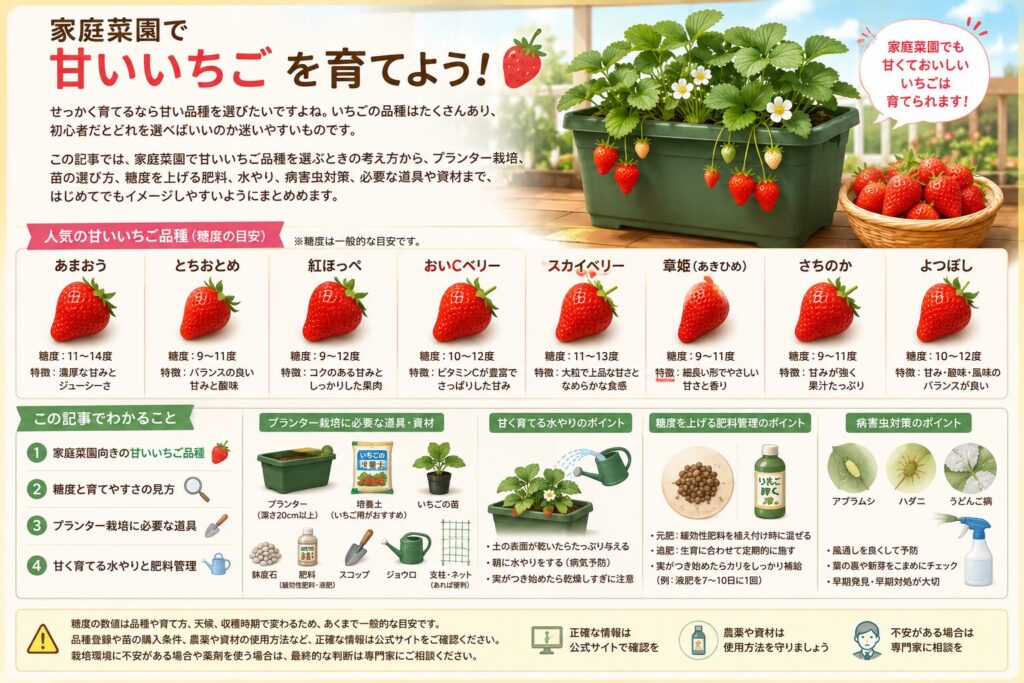 家庭菜園で育てたい甘いいちご品種の選び方と育て方のコツ完全ガイド