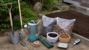 一坪の家庭菜園の土作りに必要な道具と資材一式