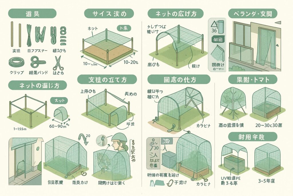 家庭菜園の防鳥ネットの張り方を徹底解説 効果的な設置と長持ちのコツ