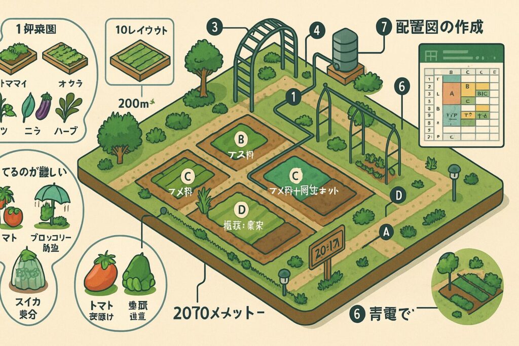家庭菜園 20坪で失敗しない最適レイアウトと動線設計入門