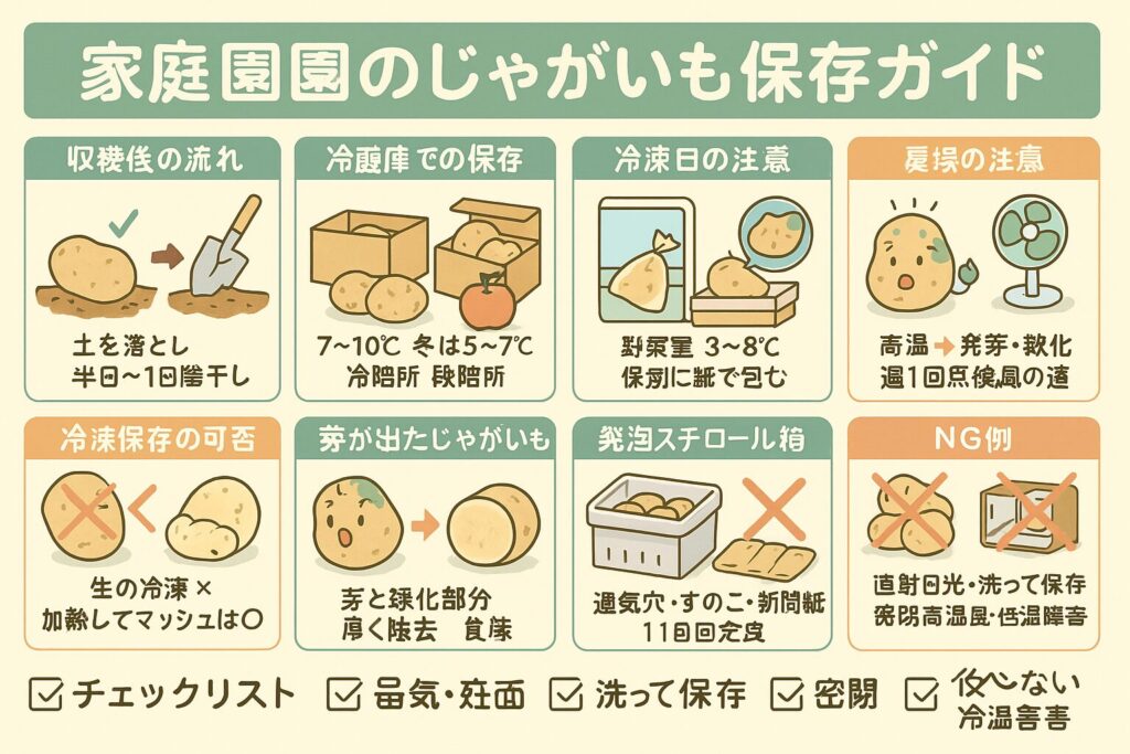 家庭菜園 じゃがいも 保存方法｜常温冷蔵のコツと芽対策を網羅