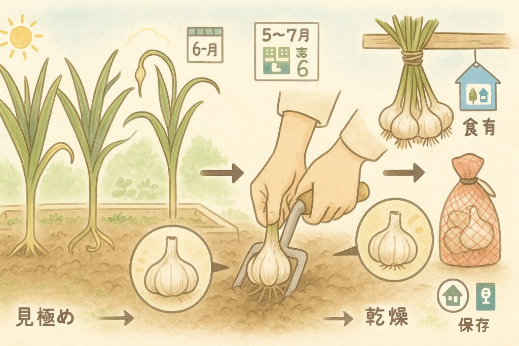 家庭菜園 にんにくの収穫時期の見極め方と保存まで失敗しない方法