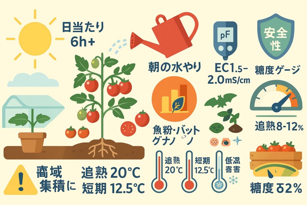 家庭菜園のトマトを甘くするには? 徹底解説|水やり肥料収穫の全手順