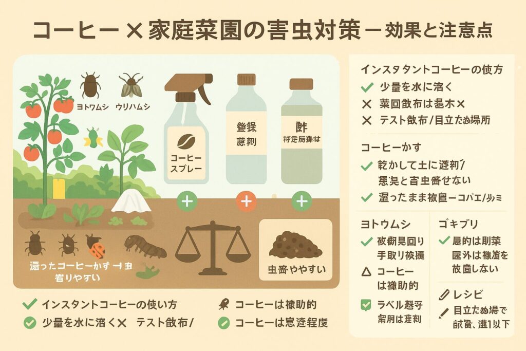 家庭菜園 害虫対策 コーヒーは効く?公的情報と実践手順解説