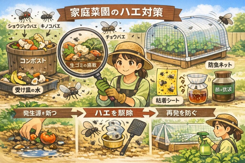 家庭菜園のハエ対策｜コバエ原因と駆除・再発防止まで完全ガイド