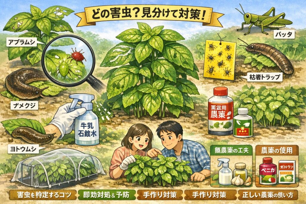 家庭菜園のバジルに虫が・・・初心者でも悩まない育て方と今すぐできる防除法