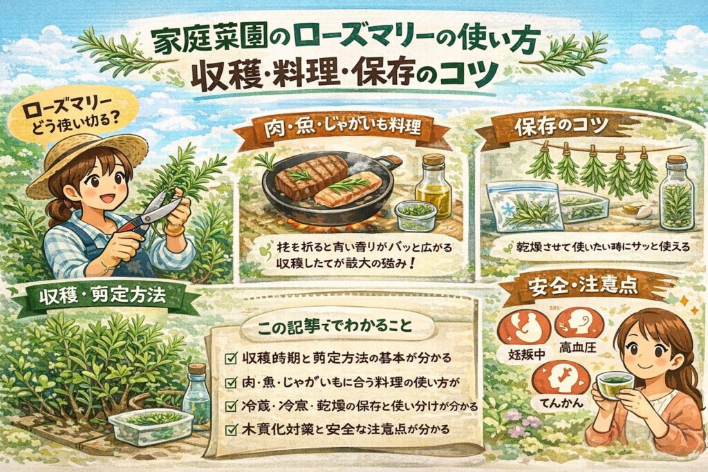 家庭菜園のローズマリーの使い方｜冷凍乾燥と定番レシピまとめ