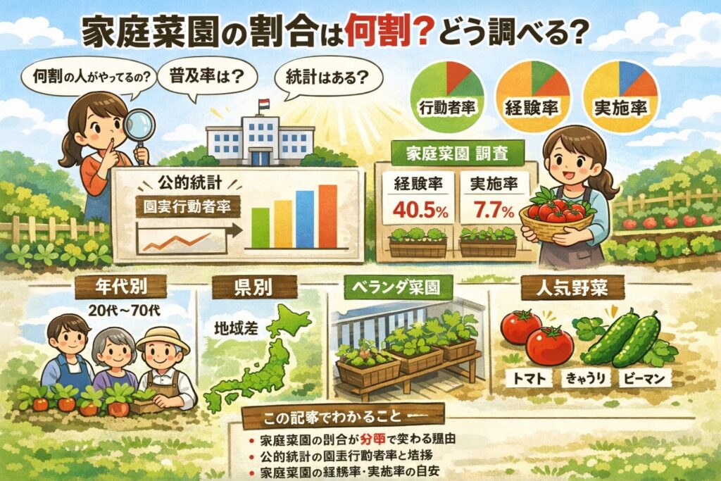 家庭菜園の割合は何割？どのくらいの人がやってるの？経験率を徹底解説