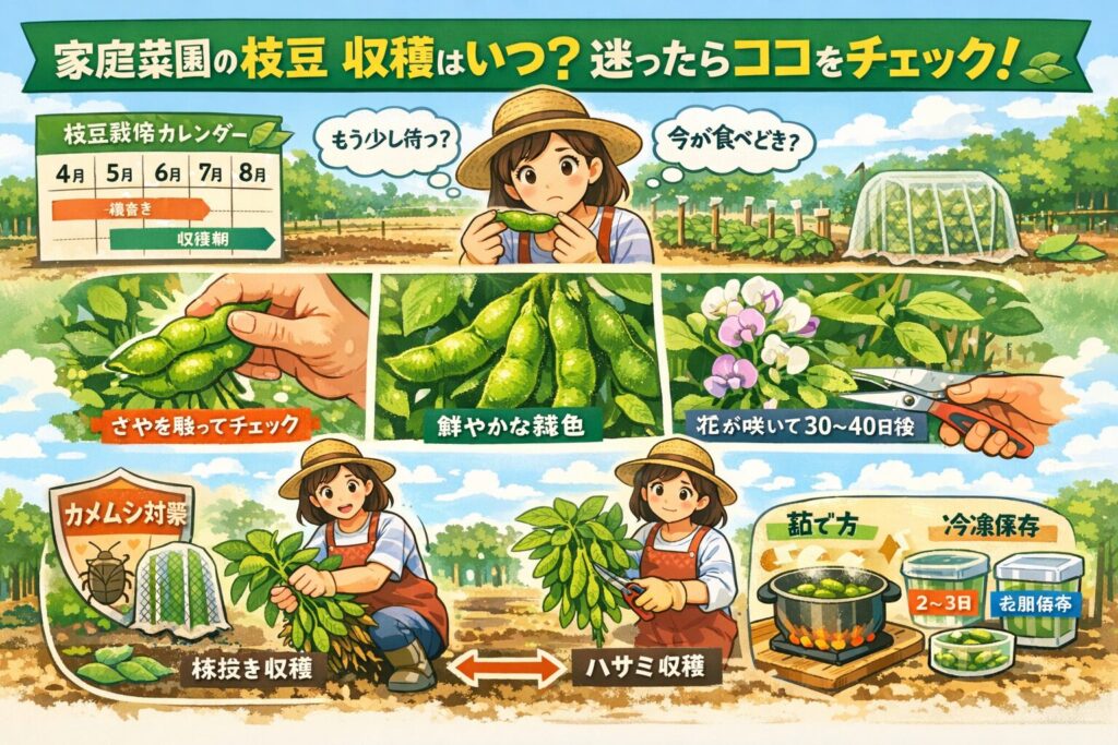 家庭菜園の枝豆の収穫時期を見極めるコツと失敗しない判断基準