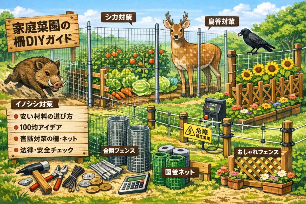 家庭菜園の柵をDIYで失敗しない！安く安全な作り方と害獣対策