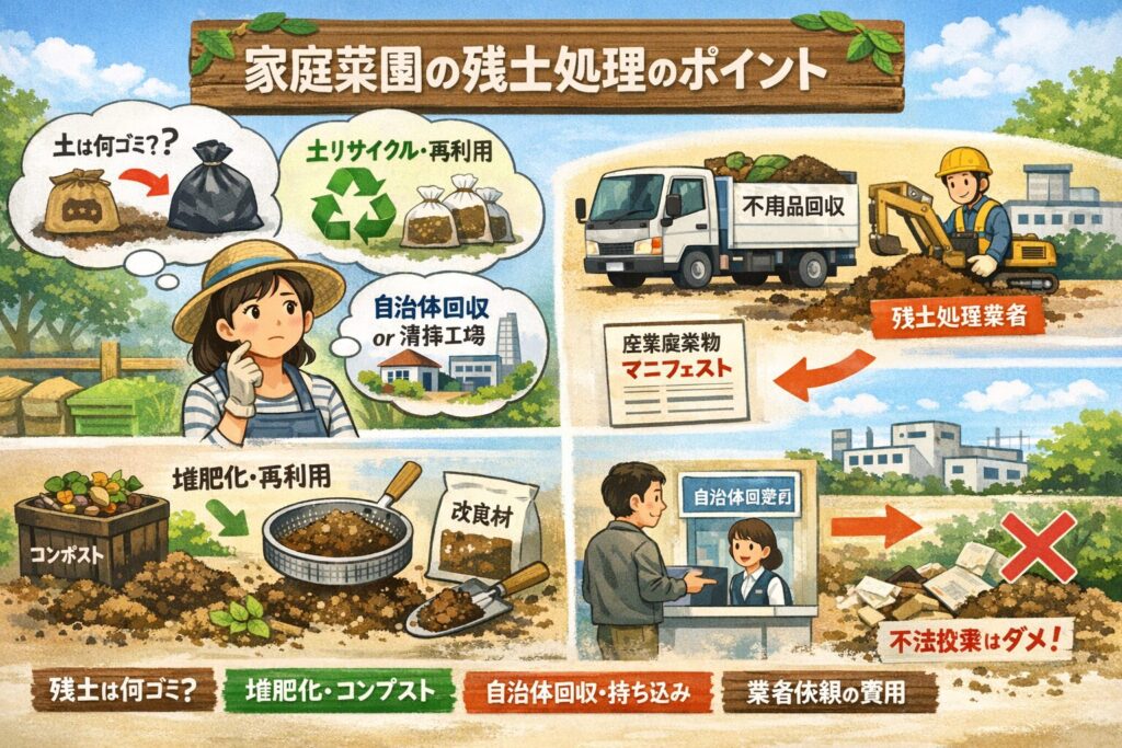 家庭菜園の残土処理は何ゴミ？自治体回収と持ち込み手順を解説
