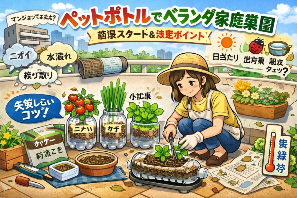 家庭菜園をペットボトルでベランダ栽培する方法と失敗回避のコツ