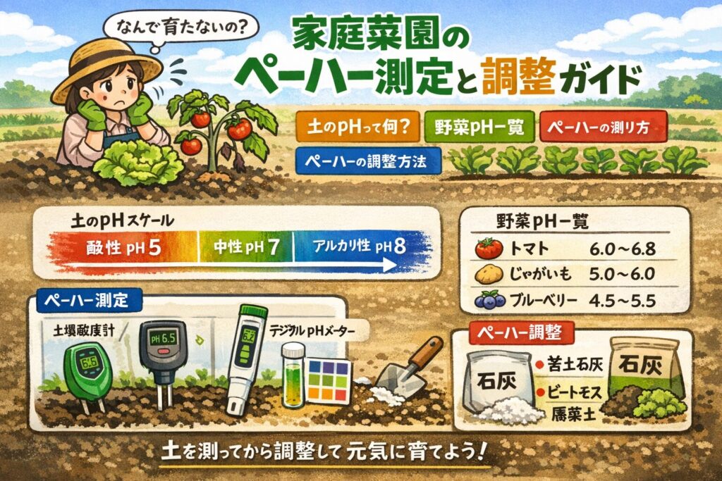 家庭菜園はペーハー管理で野菜の育ちが変わる？！理由と対策大全
