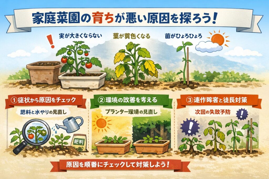 家庭菜園 育ちが悪い状態から回復させる実践的改善ステップを解説