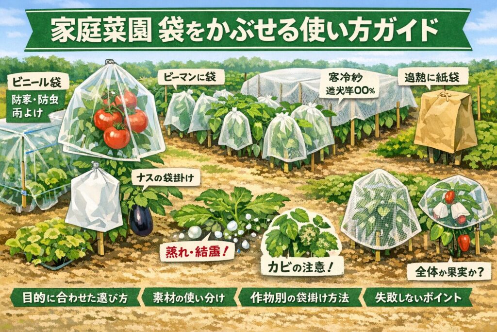 家庭菜園で袋をかぶせるのは有効？作物別の正しいやり方と注意点