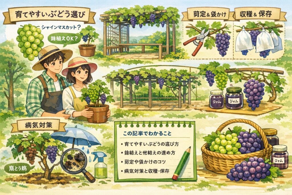 ぶどうを家庭菜園でつくる方法をブログで解説　初心者向け完全ガイド