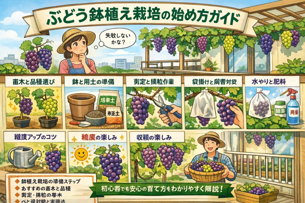 ぶどうを家庭菜園で鉢植えしよう！初心者向け失敗しない育て方