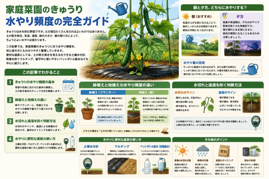 家庭菜園のきゅうりの水やり頻度を初心者向けに徹底解説＜最新版＞